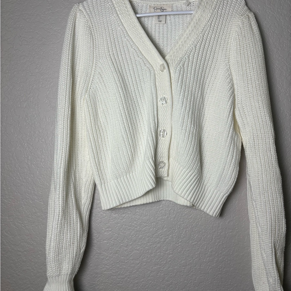 Jessica Simpson Cream Knit Cardigan Sweater